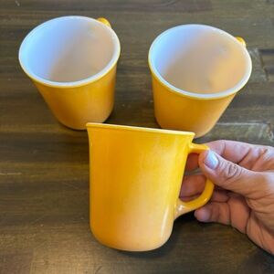 Corning Citrus Yellow Mugs Corelle Yellow Gold D Handle Cups Set Bundle 3